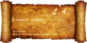 Lovasi Andor névjegykártya