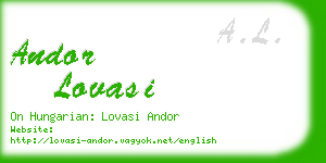 andor lovasi business card
